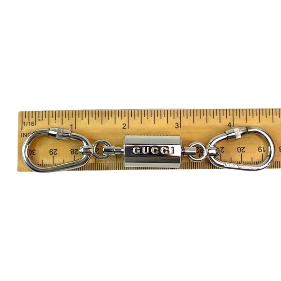 Gucci Silver Tone Metal Key Ring Connector Carabiner Clip Made In Italy - Picture 7 of 7